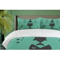 thumbnail image 4 of Ambesonne Teal Duvet Cover Sets, Underwater Life Themed, 2-Queen, Teal Grey, 4 of 6