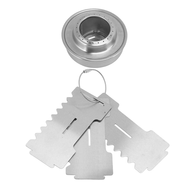 Réchaud de Camping Portable, Mini Réchaud de Randonnée en Acier Inoxydable avec Support Croisé pour Camping en Plein Air, Randonnée, Pique-Nique