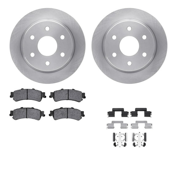Dynamic Friction Company Rear Brake Rotors with 5000 Advanced Brake Pads includes Hardware 6512-48246