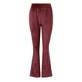 thumbnail image 4 of RUTAYY Women's Casual Flare Long Pants Solid Color High Waisted Comfortable Daily Wear Fashion Travel Trousers, 4 of 4
