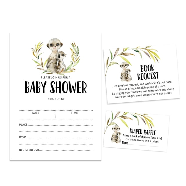 Inkdotpot Set Of 30 Baby Shower Invitations-Diaper Raffle Tickets And Baby Shower Book Request Cards koala baby Gender Neutal Invites Its A Boy Its A Girl