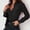 Black, variant on Graphic Tees for Women T-Shirts – Women's Casual Fashion Solid Color V Button Long Sleeve Shirt Green S