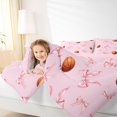 thumbnail image 4 of Manfei Basketball Ball Sport 7-Piece Twin Bedding,Kawaii Bowknot Ribbon Bedding Comforter Set,Pink Reversible, 4 of 7