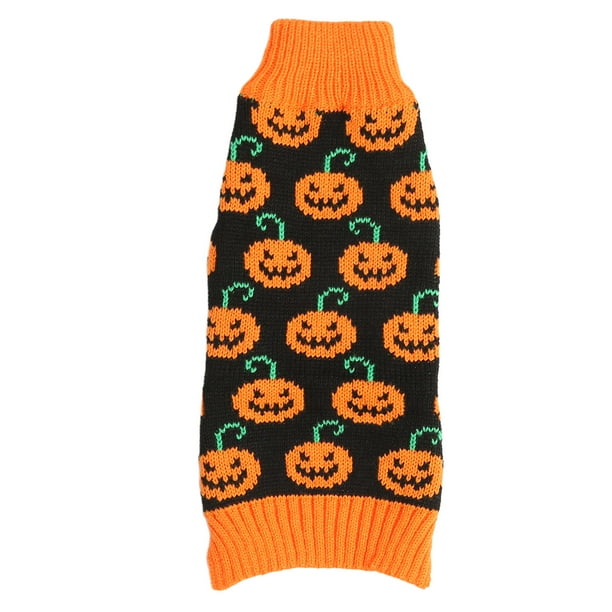 Suéter de Halloween para perros, ropa de invierno para perros con cara sonriente de calabaza múltiple, suministros de Halloween para mascotas S