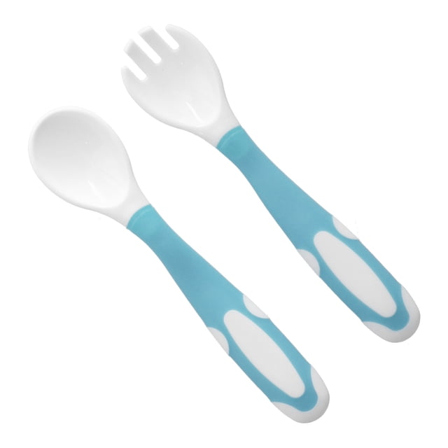 Toddler Utensils, Baby Fork Spoon Set First Training Silicone Training Spoon With Case For Self Feeding Blue,Pink,Green