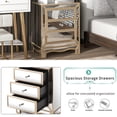 thumbnail image 3 of AUWHALEUS Mirrored Nightstand with 3 Drawers Modern Bedside Table, Silver Finished Accent Side Table End Table for Bedroom Living Room, 1 Pcs, 3 of 5