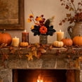 thumbnail image 5 of Mini Artificial Thanksgiving Pumpkin Maple Leaf Potted Plants, Realistic Fall Autumn Greenery Tabletop Ornament, Small Faux Plants Decor for Home Office Desk Indoor Holiday, 5 of 7