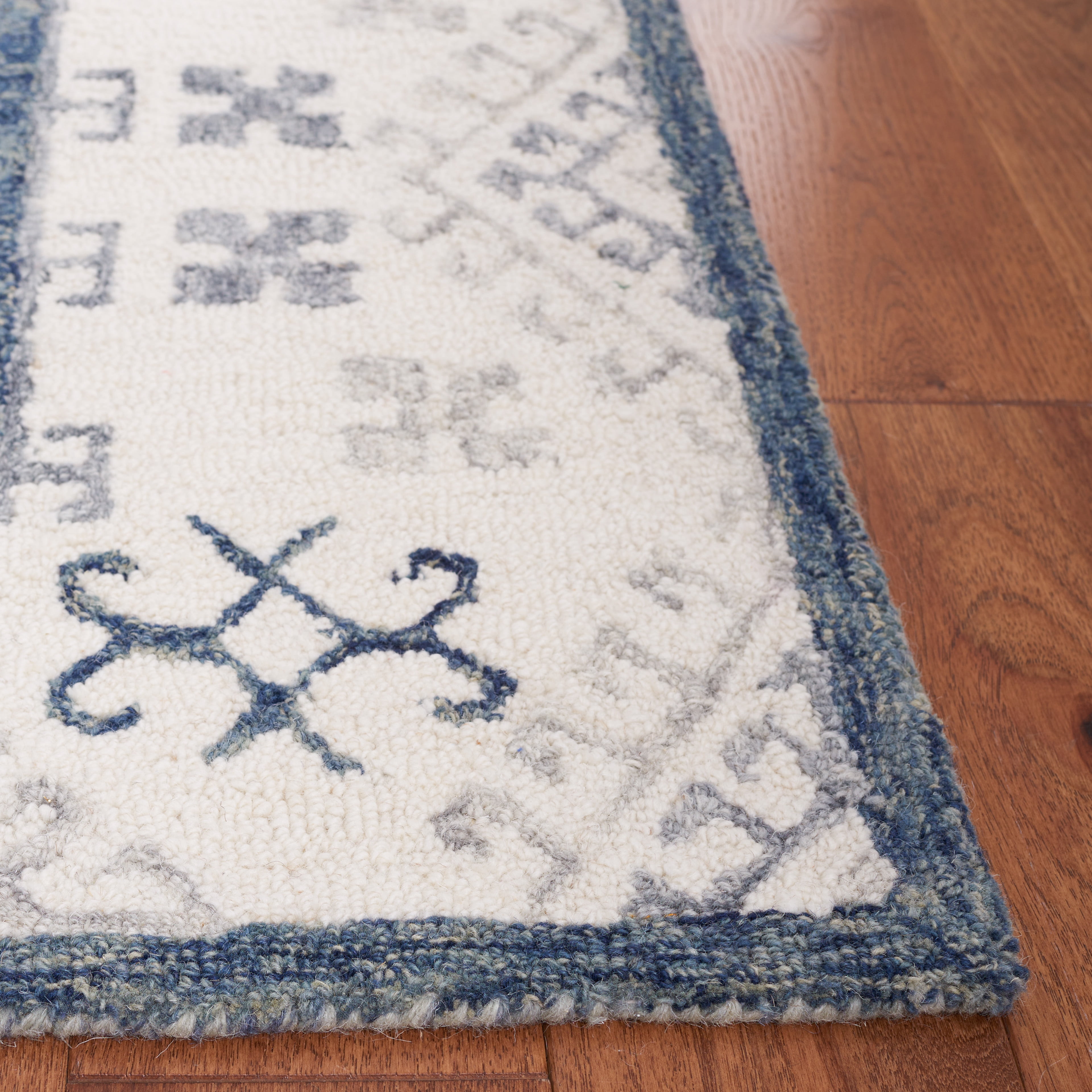SAFAVIEH Metro Kenelm Geometric Area Rug, Ivory/Dark Grey, 6' x 9'