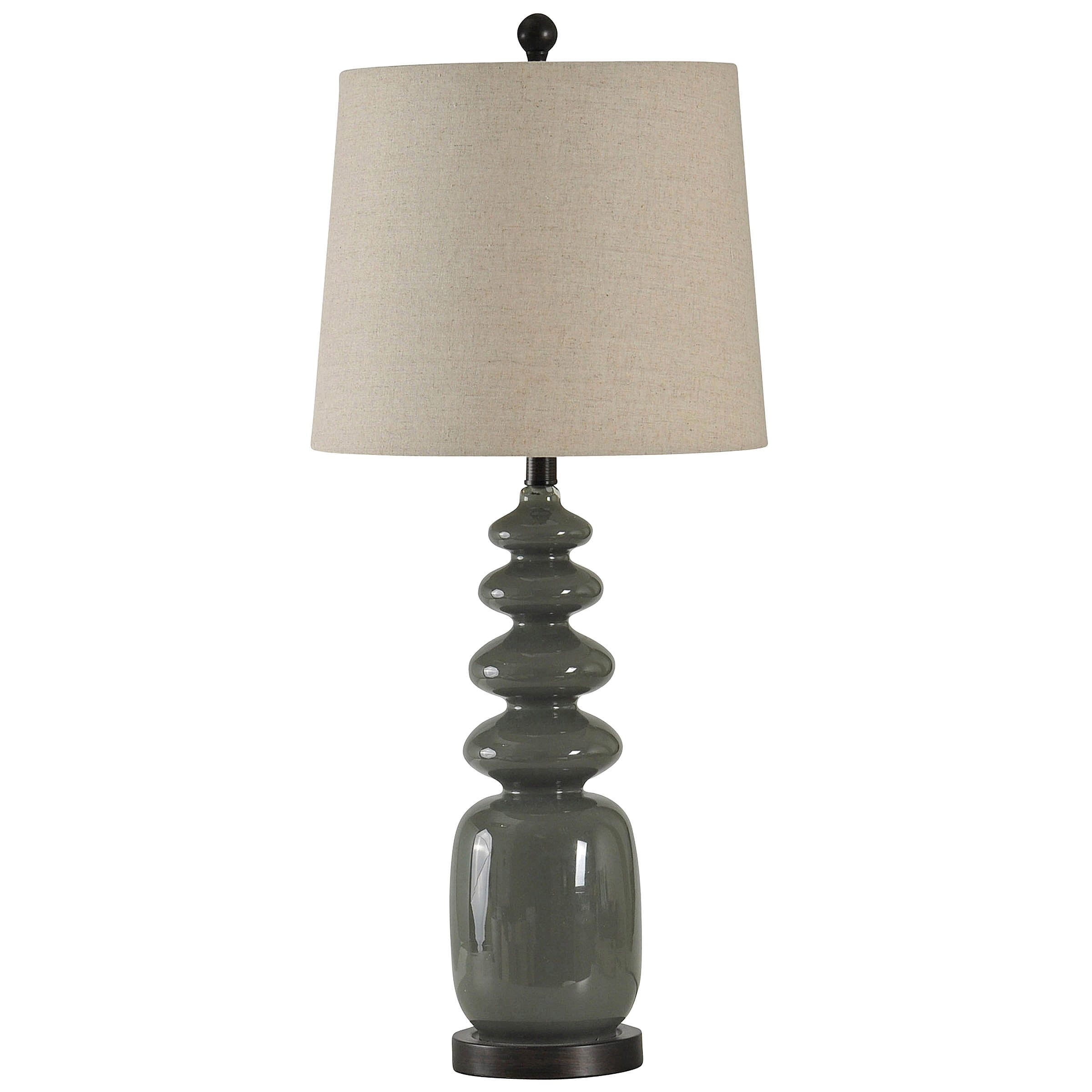 Fossil Table Lamp Dark Gray Finish Linen Hardback Fabric Shade