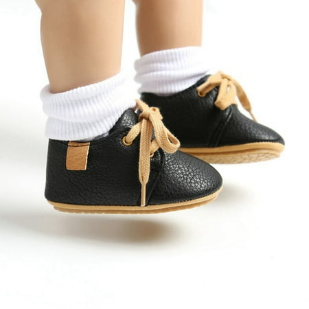 

Baby Casual PU Leather Lace-up Sneakers Crib Shoes Infants Non-Slip Frist Walkers 0-18M