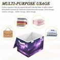 thumbnail image 7 of Foldable Fabric Storage Bin With Handle Collapsible Basket Box Storage With Lid Organizer Purple Storm with Lightning, 7 of 7