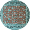 thumbnail image 1 of Ahgly Company Indoor Round Persian Light Blue Traditional Area Rugs, 4' Round, 1 of 4