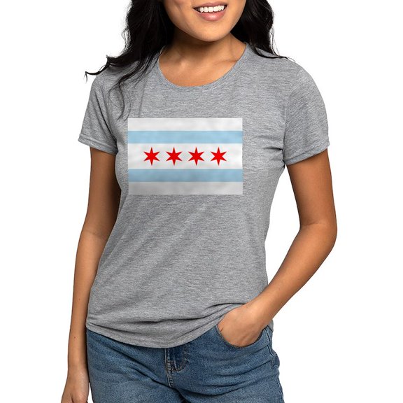 CafePress - Chicago Flag T Shirt - Womens Tri-blend T-Shirt