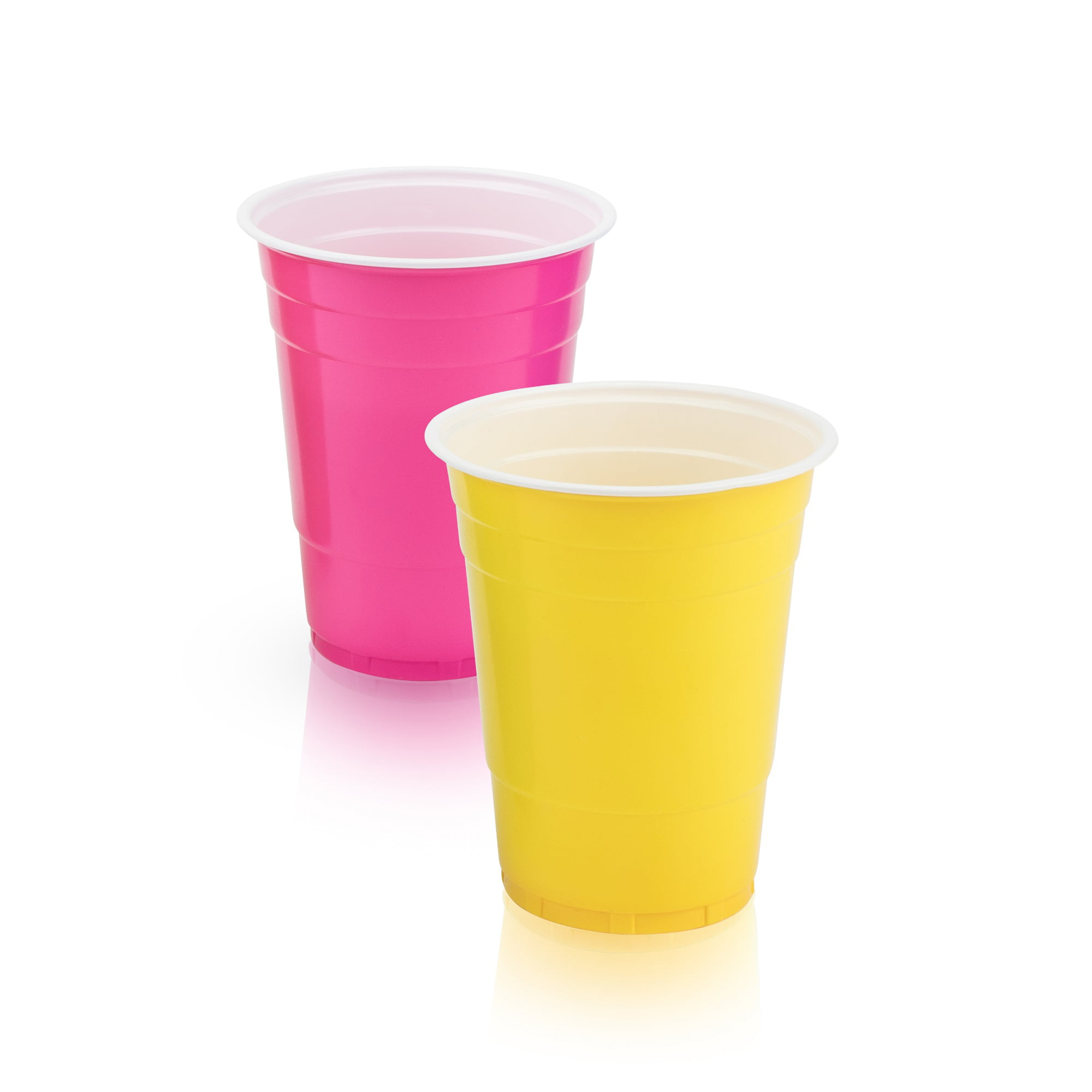  Premium Disposable and Reusable Party Cups [100 Value Pack] 16  oz, 4 Color Pack Perfect for events bachelor party and birthdays