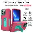 thumbnail image 2 of Xhy iPhone 12 Pro Max Case with Stand, Military Grade Case with Magnetic Car Mount, Hybrid Hard Case, 6.7 inch Cover for Men Women, Rose red & Green, 2 of 6
