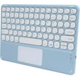 thumbnail image 2 of Portable Wireless Bluetooth Keyboard with Touchpad, Ultra-Thin Rechargeable Bluetooth Keyboard Mini with trackpad Round Key for iPad pro/iPad/iOS/Android (Blue), 2 of 8