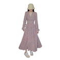 thumbnail image 3 of Vestido floral Mujer Cuello en V Manga larga Cintura alta Vestido casual de gasa, L Methold AP001427-02, 3 of 7
