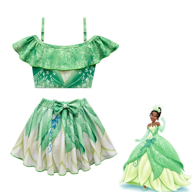 Disney-traje de baño de princesa Elsa para niñas, traje de baño de dos piezas con diseño de Jasmine y Isabela, Cosplay Fivean unisex