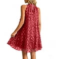 thumbnail image 6 of Uscallm Women's Halter Sleeveless High Low Embroidery Boho Mini Beach Dresses Summer Vacation Sundress Flowy Casual, Red 2XL, 6 of 7