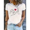 thumbnail image 1 of Dog Print Crew Neck T-Shirt, Casual Short Sleeve Top For Spring & Summer, Women's Clothing Tee For Adult, Men, Women, Teen, Teenager, Adolescent, Youth, 1 of 6