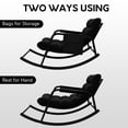 thumbnail image 5 of Ninecer Patio Rocking Chair 400 lbs, Comfy Rocker Chair for Living Room, Porch, Backyard, Steel patio Lounge Rocker Recliner Chair with Storage Bag for Adults, Black, 5 of 7