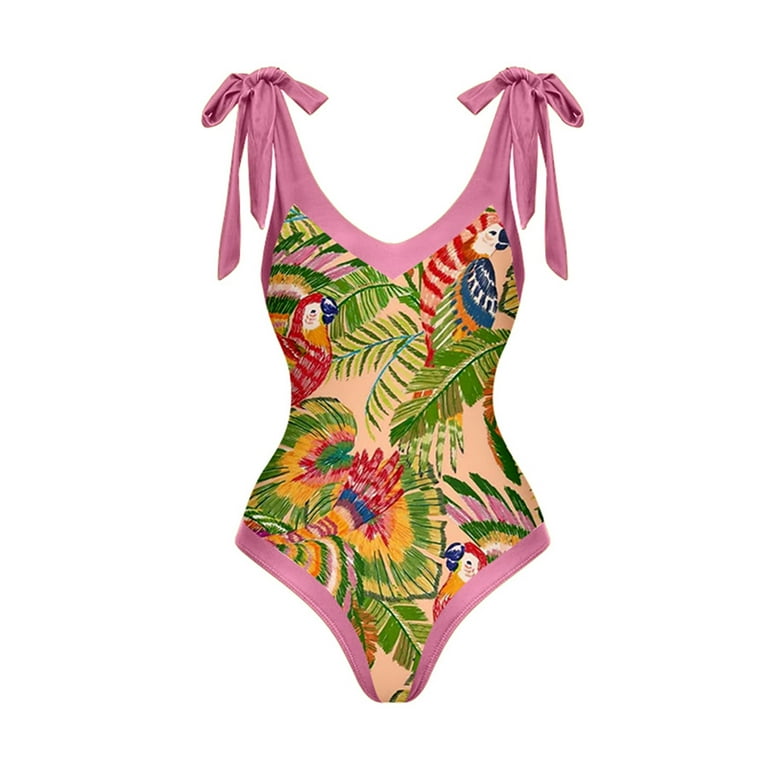 DTBPRQ Womens One Piece Swimsuit with Matching Cover Ups Floral Sexy Bikini  Sets High Cut Push Up Two Pieces Bathing Suit 