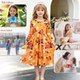 thumbnail image 7 of AmzBarley Girls Maxi Dress Long Sleeve Floral Casual Dresses 12-14 Years Orange Print, 7 of 7