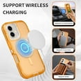 thumbnail image 3 of For iPhone 17 Transparent Phone Case Compatible with MagSafe, Triple Layer Magnetic Charging Case, Heavy Duty Shockproof and Drop-Proof Phone Case, Crystal Orange, 3 of 6