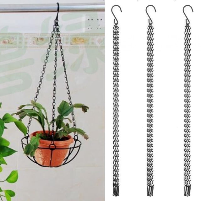 Cadena colgante para macetero, 3 piezas, ganchos para cadena colgante de hierro para macetero de jardín, cadena colgante de hierro, estética elegante