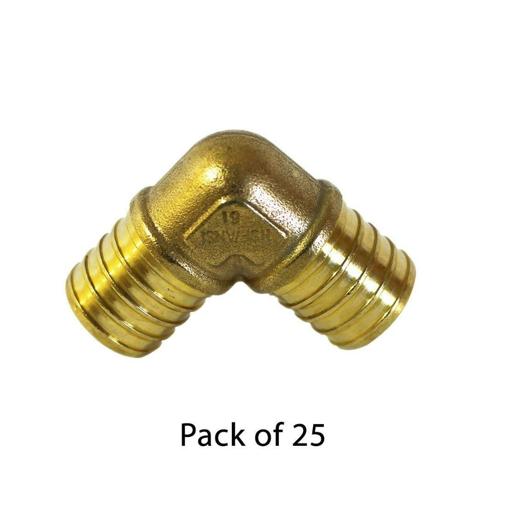 25 1" PEX Elbow Fittings Brass Crimp Fitting 1Inch Pack of 25 PEXB Piping Tube Coils