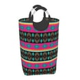 thumbnail image 6 of DouZhe 50L Rectangular Laundry Basket, Retro Tribal Native Style Green Prints Waterproof Foldable Laundry Hamper with Aluminum Handles, 6 of 6