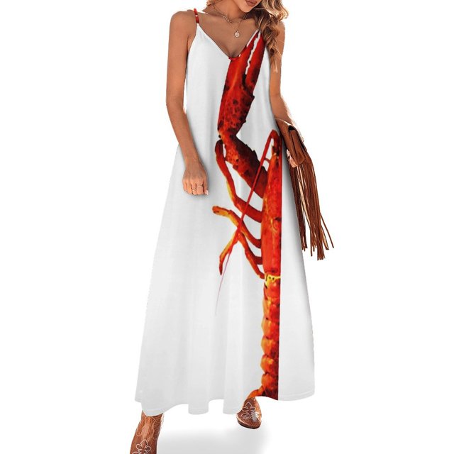 Langosta - Vestido sin mangas del lado izquierdo Vestido de lujo Vestidos de fiesta elegantes para mujeres Ropa de mujer Ropa de fiesta