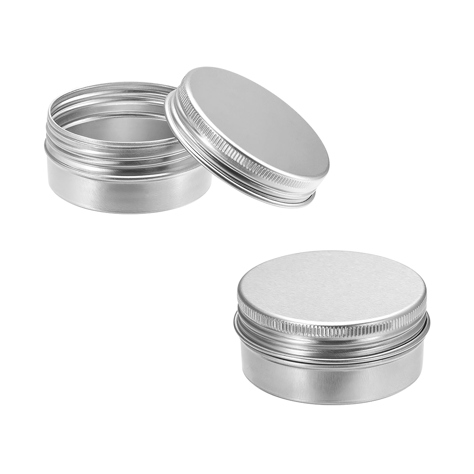 Uxcell 1.7oz 50ml Screw Top Lid Round Aluminum Cans Tin Containers 12