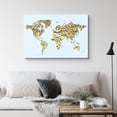 thumbnail image 2 of PixonSign Canvas Print Wall Art Gold-Foil Style World Map Landscape Islands Digital Art Modern Art Contemporary Aerial Colorful Multicolor Warm for Living Room, Bedroom, Office - 32"x48", 2 of 5