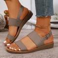 thumbnail image 7 of Bkhluea Women Double Strap Slingback Wedge Sandals Adjustable Buckle Comfortable Footwear For Beach Travel Daily Casual Outdoor Activities, 7 of 7