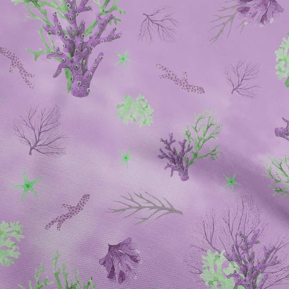 oneOone Cotton Poplin Twill Amethyst Fabric Sea Corals Dress Material Fabric Print Fabric By The Yard 56 Inch Wide
