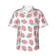 thumbnail image 2 of Xecao Strawberry print Hawaiian shirt - a stylish short-sleeve button-down for men, perfect for casual beach and tropical outings., 2 of 9