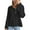 Black, variant on Plus Size Sweater Tops On Seasonal Women's Soild Long Sleeve Button Knit Pullover V-neck Sweater Coat Gray 12(XXL)