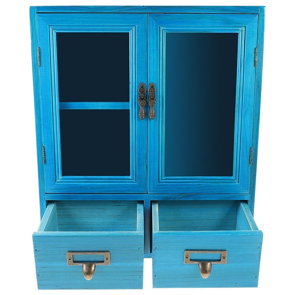 Worgeous Vintage Cabinet with Removable Shelf 36X31X12.4CM Blue