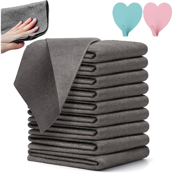 New Thickened Magic Cleaning Cloth,10 Pieces Lint Free Microfiber Reuseable Streak Free Magic Cleaning Wipes,for Glass,Mirrors,Windows,Cars