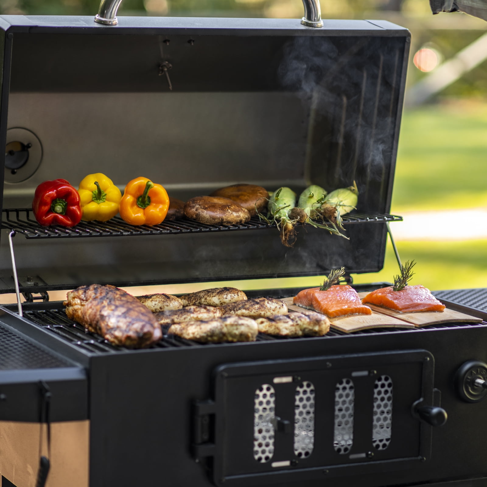 Classic Cart-Style BBQ Charcoal Grill, 810 Sq In of Grilling Space, Black, Heavy-Duty Steel