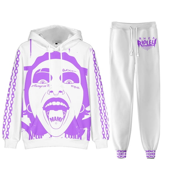 Rhea Ripley 3D Prrint Merch Tour Hoodie Pants Sets For Men/Women Unisex Sweatshirt Pants Two Piece Set Streetwear