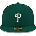 thumbnail image 2 of Men's New Era Green Philadelphia Phillies White Logo 59FIFTY Fitted Hat, 2 of 5