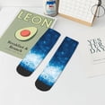thumbnail image 7 of Pofeuu Blue Glitter Sparkles Print 30cm Socks, Adult Running Hiking Socks for Youth and Adult, 7 of 7