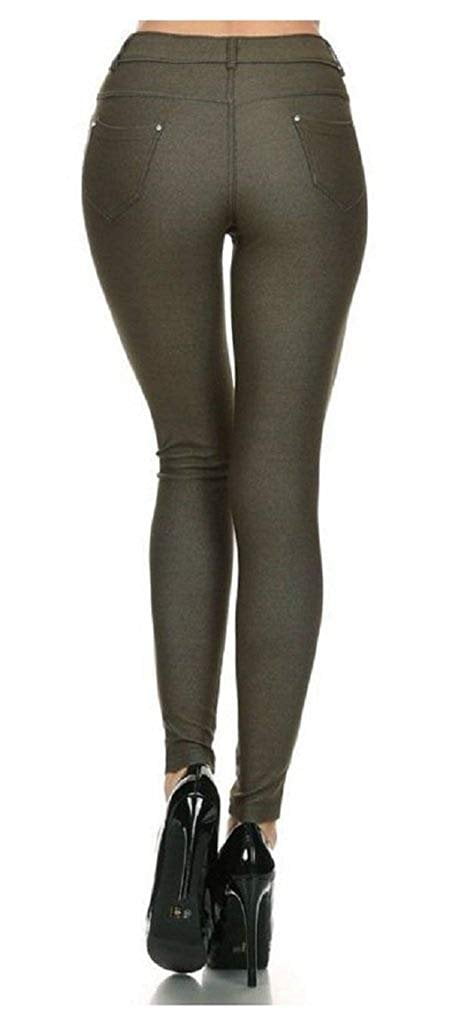 army green jeggings womens