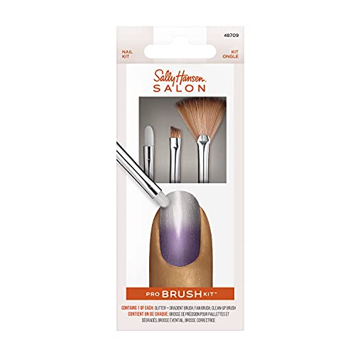 Sally Hansen Nail Salon Pro Brush Kit, 1 Pack, Nail Art Brush Kit, Nail