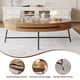 thumbnail image 5 of QinaQin Mesa de centro ovalada de 47.2 pulgadas con cajón, diseño mid century de madera con espacio de almacenamiento y patas metálicas cruzadas para sala, 5 of 7