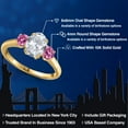 thumbnail image 2 of Gem Stone King 10K Yellow Gold White Topaz and Pink Moissanite Engagement Ring for Women | 1.96 Cttw | Oval 8X6MM | Gemstone November Birthstone | Size 6, 2 of 6