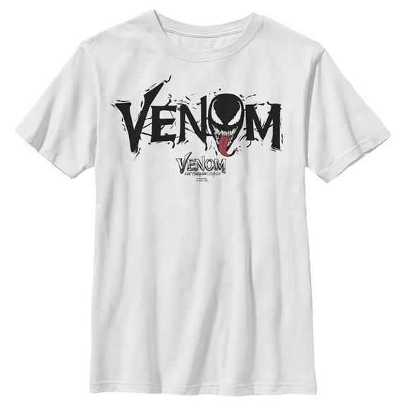 Boy's Marvel Venom: Let There be Carnage Black Webs Logo Graphic Tee White Medium
