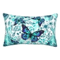 thumbnail image 1 of Balery Blue Floral with Butterflies Funda de Cojín Estampada, Regalos para Mujeres, Regalos de Amor para Ella, Regalos para Novia o Esposa, Funda de Almohada-16"x24", 1 of 6